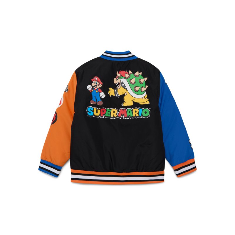 Super Mario And Bowser Boys Bomber Jacket Sizes 4-12