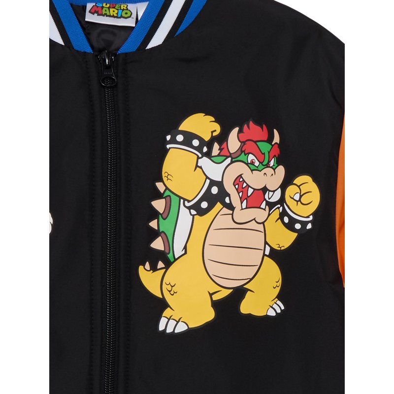 Super Mario And Bowser Boys Bomber Jacket Sizes 4-12