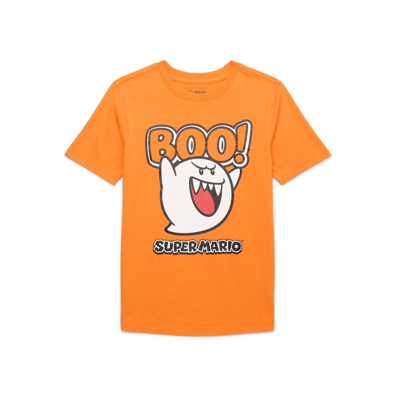 Super Mario Boo Boys Short Sleeve Halloween Graphic T-Shirt Sizes 4-18