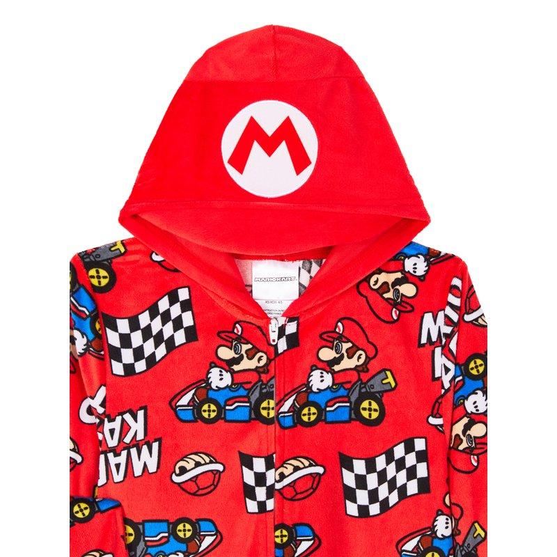 Super Mario Boys Hooded Union Suit Pajama Sizes 4-12