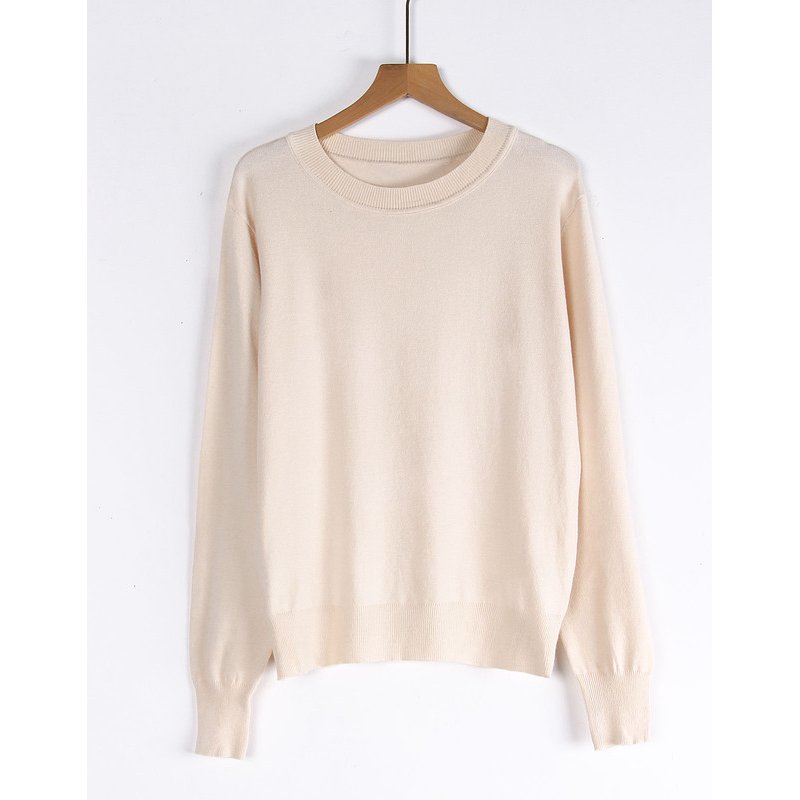 Sweaters For Women Basic Solid Color Crewneck Sweaters Lightweight Pullover Tops Fall Sweater Shermie