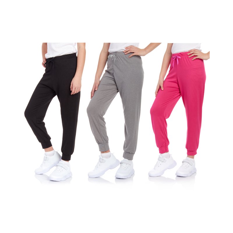 Sweet Hearts Girls' Sweatpants - Lightweight Super Soft Joggers - Athletic Performance Pants (3 Pack)
