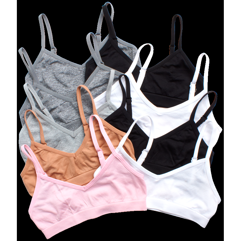 Sweet & Sassy Girls Seamless Training Bra Cami Training Bra Stretch Performance Seamless Bra 9 Pack