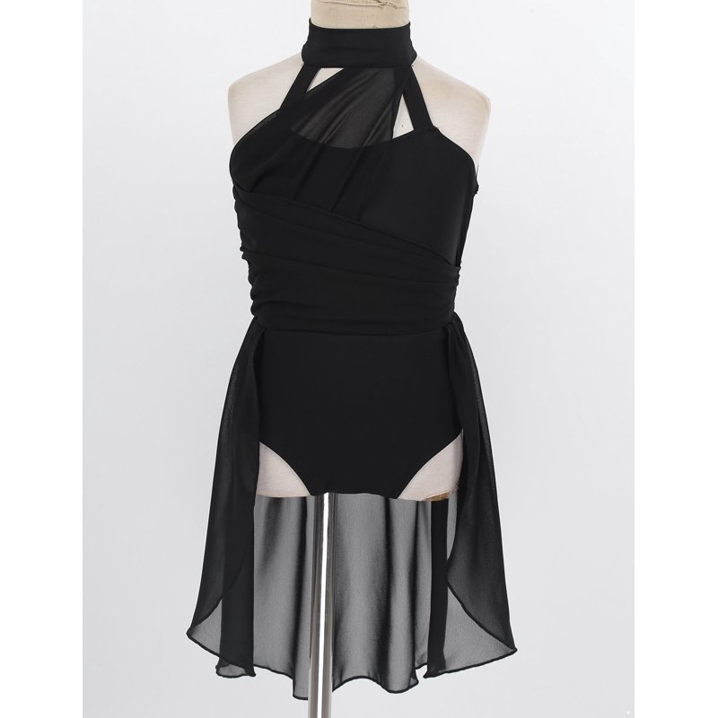 Sxiwei Kids Girls Ballet Lyrical Dance Dress Tutu Skirted Leotard Performance Dancewear Black 16