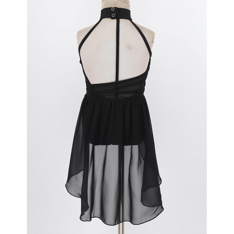 Sxiwei Kids Girls Ballet Lyrical Dance Dress Tutu Skirted Leotard Performance Dancewear Black 16