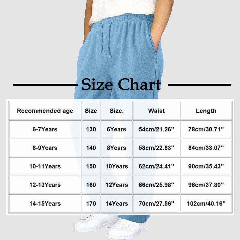 Tdoqot Boys Sweatpants With Pockets- Baggy Elastic Waist Casual Quick-Dry Kids Wide Leg Pants Dark Gray Size 10