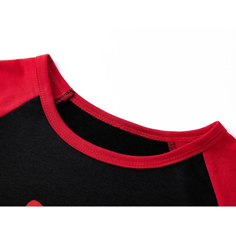 Tebbis 2-Piece Cozy Pajamas For Big Boys Sleep Face & Game Graphic Red Long Sleeves Soft PJs Set Kid Size 10