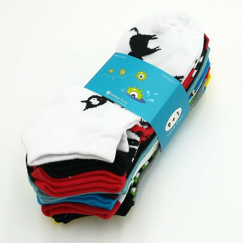 TeeHee Women's Valued 9+1 Pack Fashion No Show Cotton Socks (Fish And Animal)