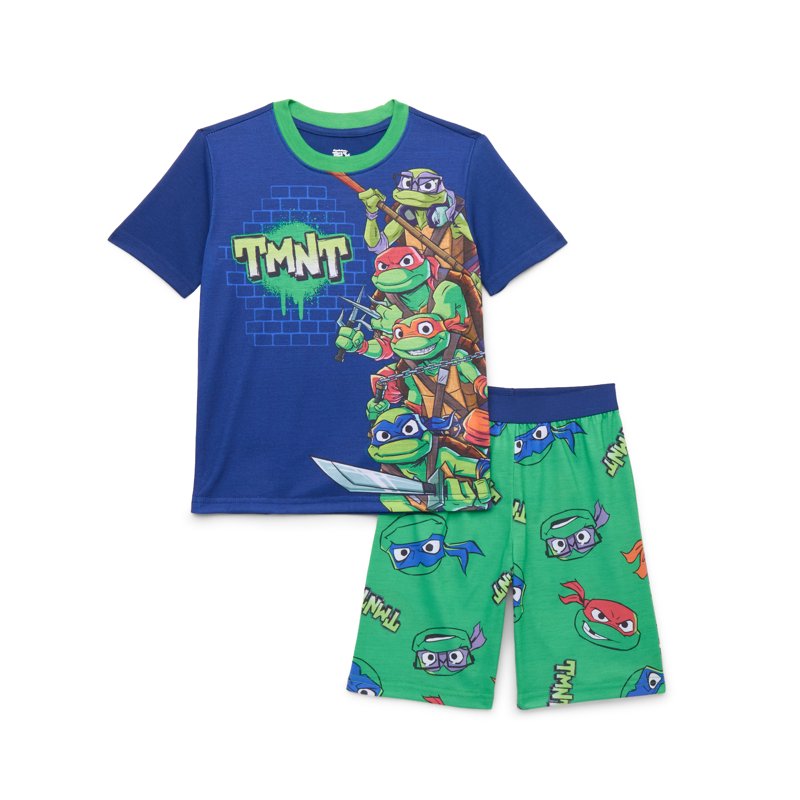 Teenage Mutant Ninja Turtles Boys Graphic Print Tee and Shorts Sleep Set 2-Piece Sizes 4-12