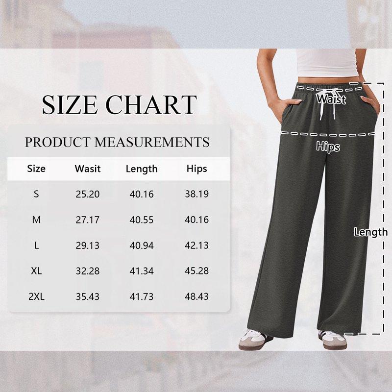 TEMOFON Fall Pants For Women Casual Sweatpants For Women Elastic Waistband Lounge Pants Women With Pockets Comfy Pants Winter Pants For Women Dark Grey XL