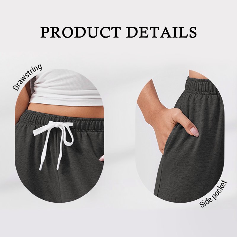 TEMOFON Fall Pants For Women Casual Sweatpants For Women Elastic Waistband Lounge Pants Women With Pockets Comfy Pants Winter Pants For Women Dark Grey XL