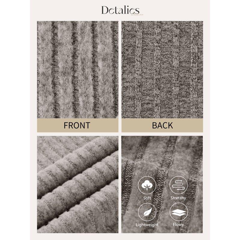 TEMOFON Long Sleeve Shirts For Women Loose Fit Dressy Casual Button Sweater Crew Neck Pullover Basic Sweaters For Women 2025