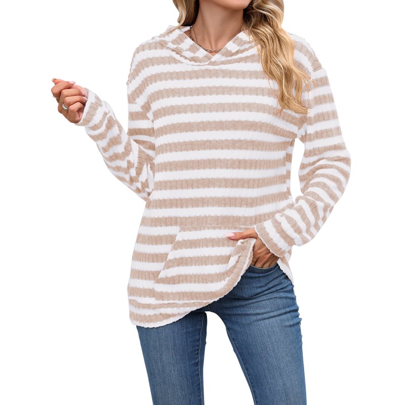 TEMOFON Women's Hoodies with Pockets Long Sleeve Pullover Sweatshirts Casual Fall Winter Striped Hoodie Tops