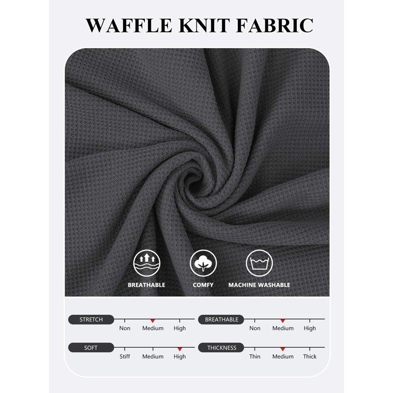 TEMOFON Womens Long Sleeve Tops Oversized Sweatshirts Waffle Knit Crew Neck Fashion Side Slits Casual Pullover Gray