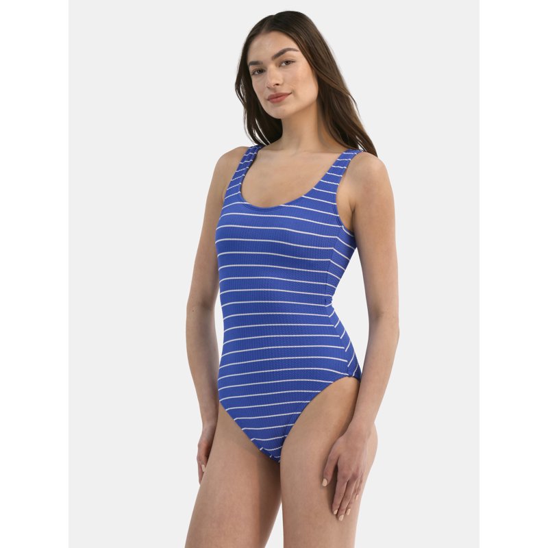 Time and Tru Women's and Women's Plus Crinkle One Piece Swimsuit Sizes XS-3X