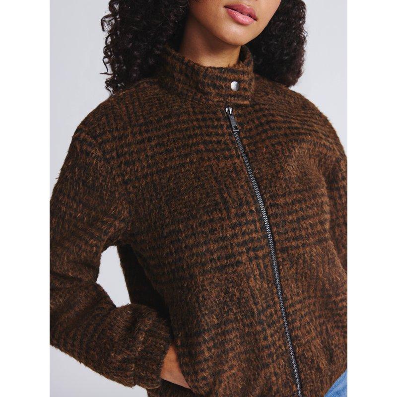 Time And Tru Women's And Women's Plus Faux Wool Bomber Jacket Sizes XS-2X