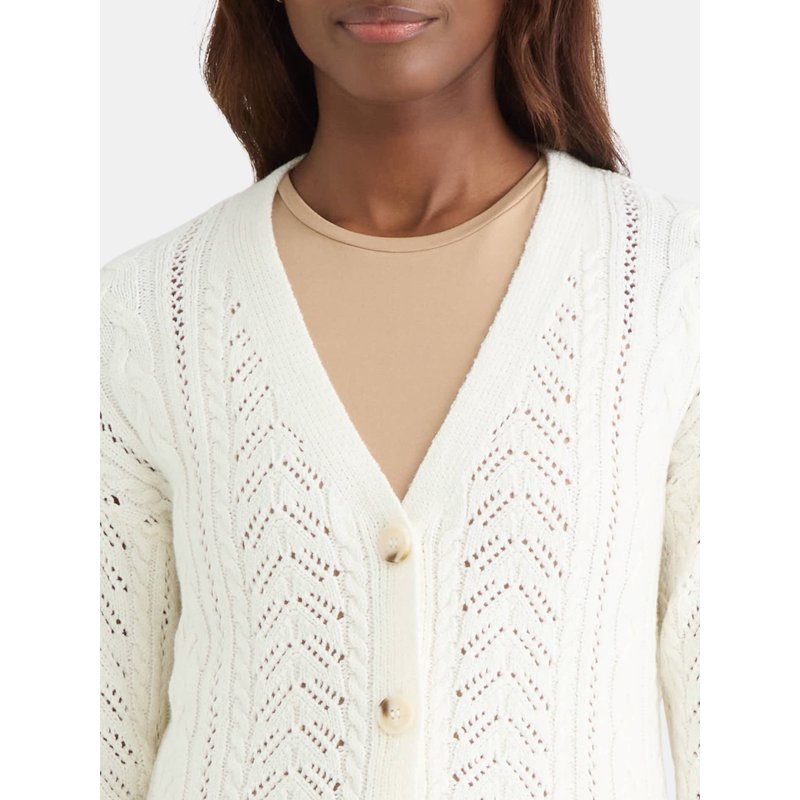 Time And Tru Women's And Women's Plus Long Sleeve Boyfriend Cardigan Lightweight Sizes XS-XXXL