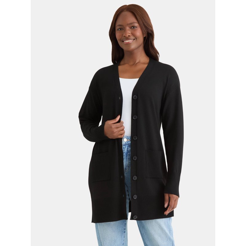 Time and Tru Women’s Button Front Cardigan Sweater Sizes XS-XXXL