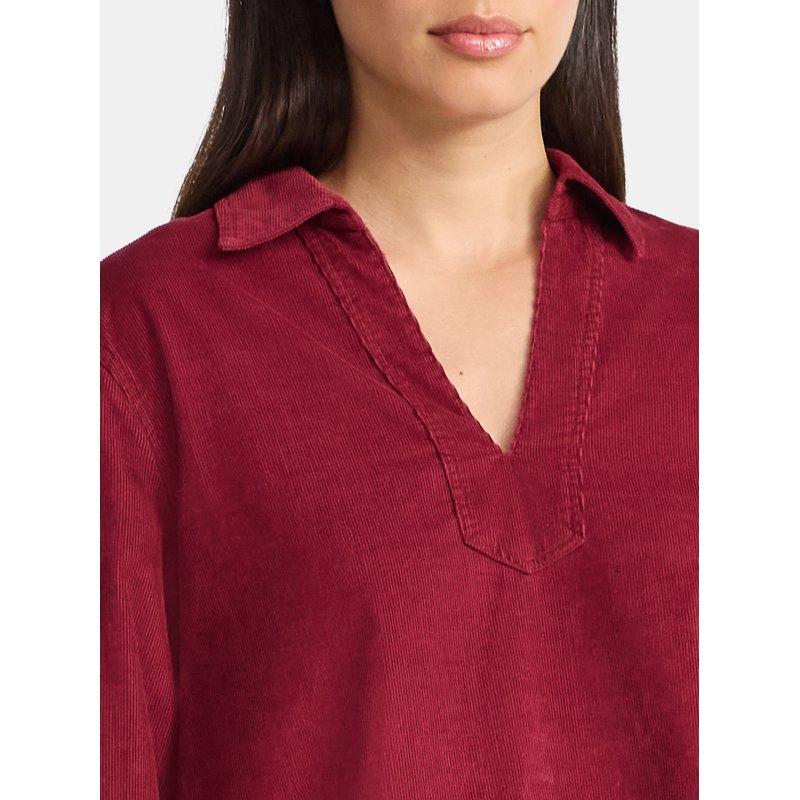 Time And Tru Women's Cord Popover Long Sleeve Shirt Size-XS-XXXL