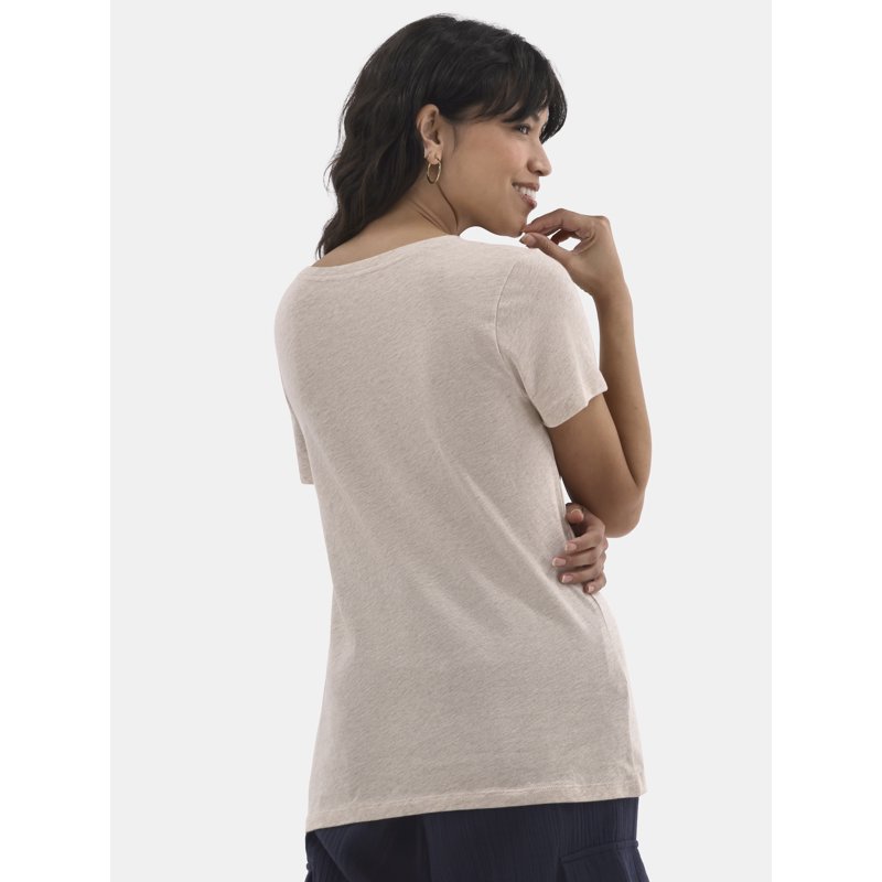 Time And Tru Women's Cotton V-Neck Tee With Short Sleeves Sizes XS-XXXL