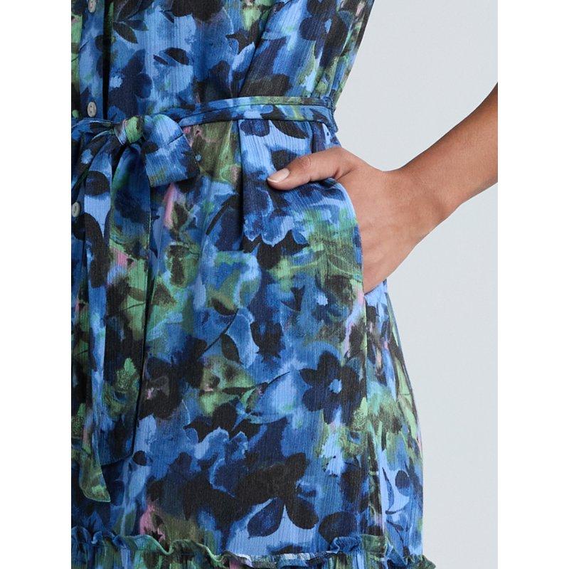 Time And Tru Women's Crinkle Maxi Dress With Short Sleeves Sizes XS-XXXL