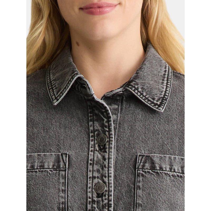 Time And Tru Women's Denim Overshirt With Long Sleeves Sizes XS-XXXL