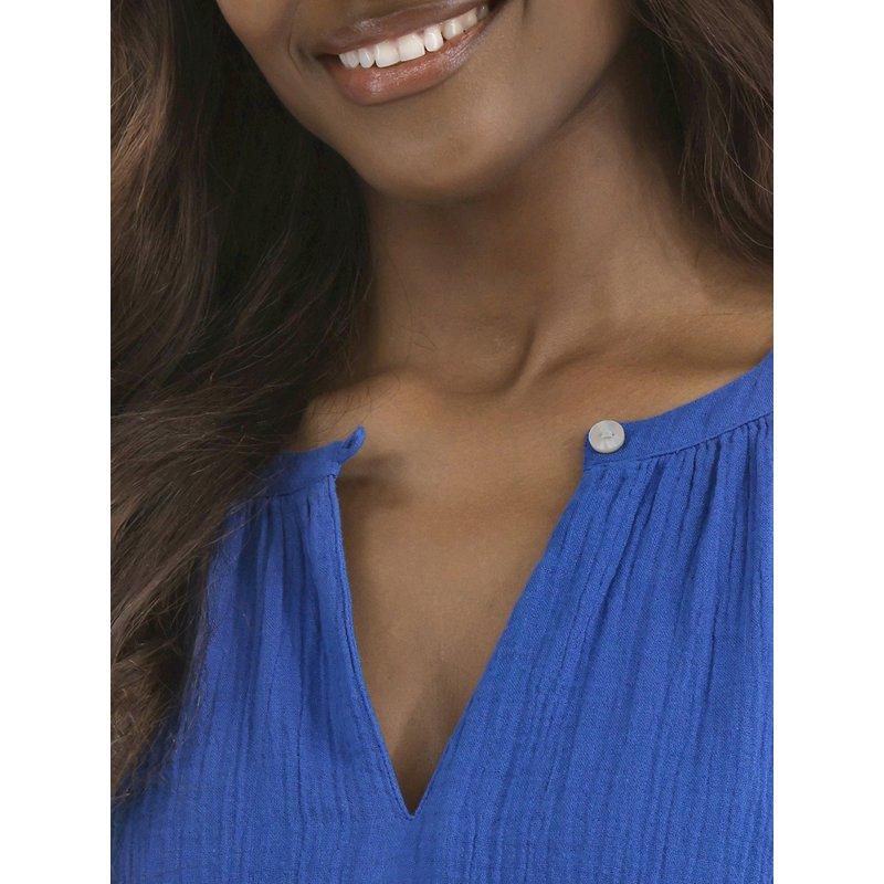 Time And Tru Women's Double Cloth Cotton Top With Short Sleeves Sizes XS-XXXL