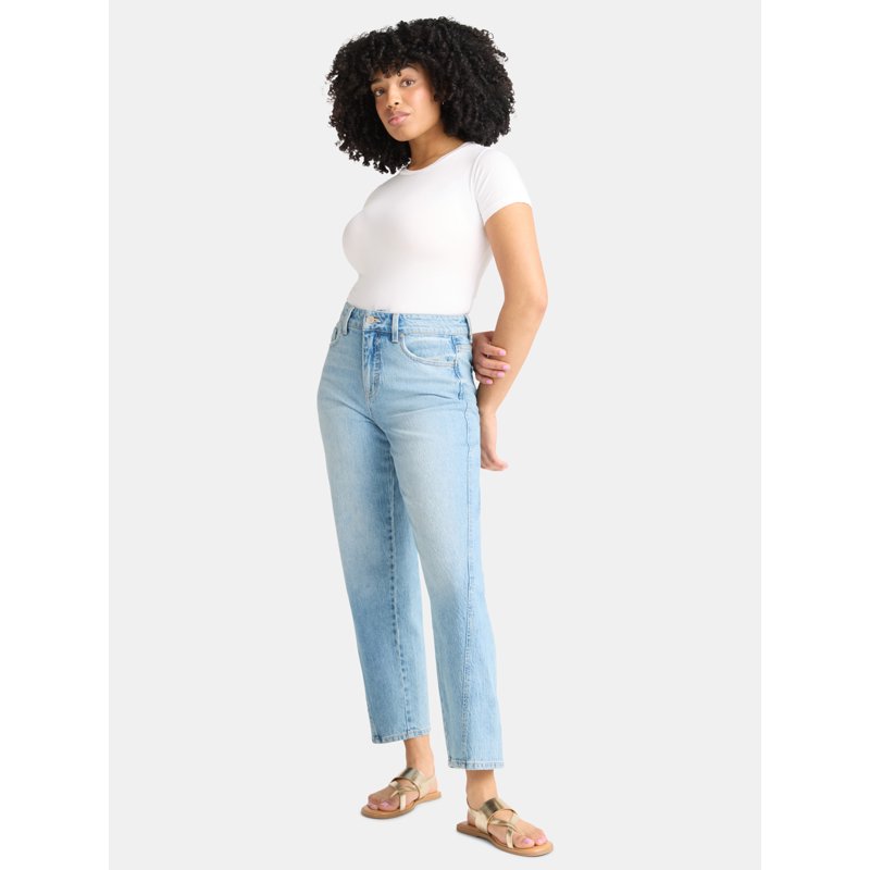 Time And Tru Women's High Rise Barrel Jeans 26.5" Inseam Sizes 0-20