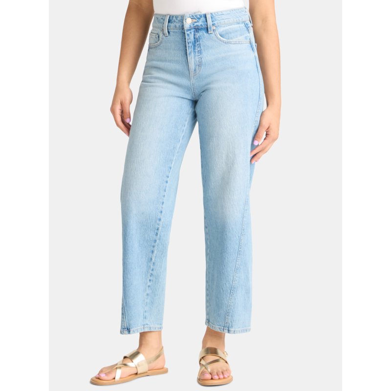 Time and Tru Women's High Rise Barrel Jeans 26.5" Inseam Sizes 0-20