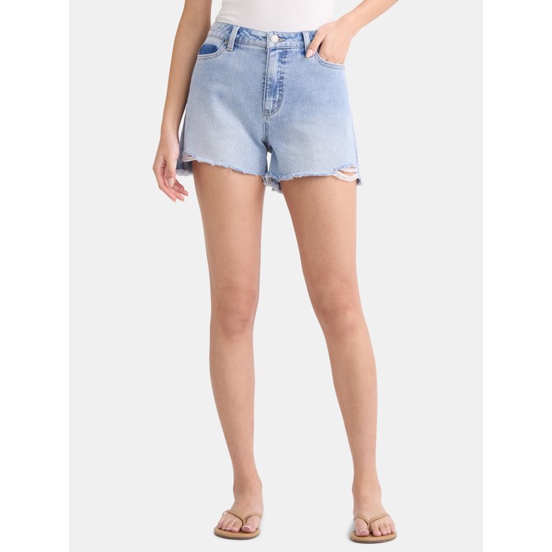 Time and Tru Women's High Rise Denim Short 4" Inseam Sizes 2-20