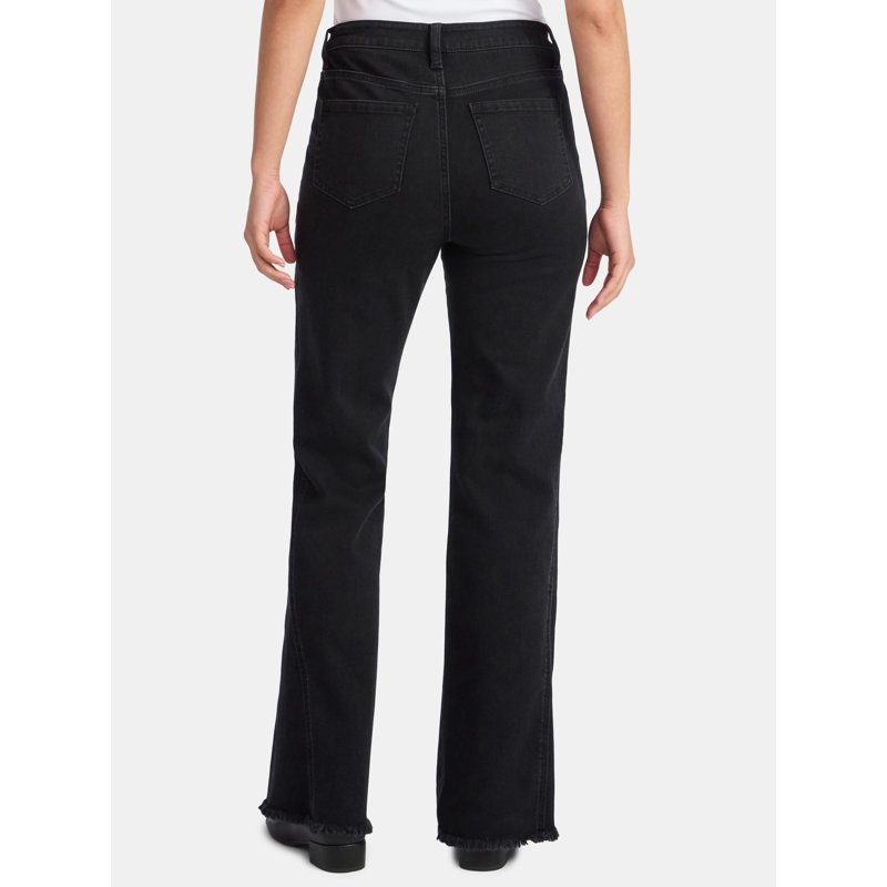 Time And Tru Women's High Rise Flare Jeans With Side Seam Details 32" Inseam Sizes 0-20