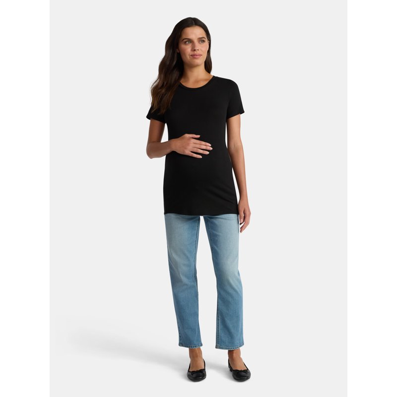 Time And Tru Women's Maternity Non-Shirred Tee With Short Sleeves Size S-XXL