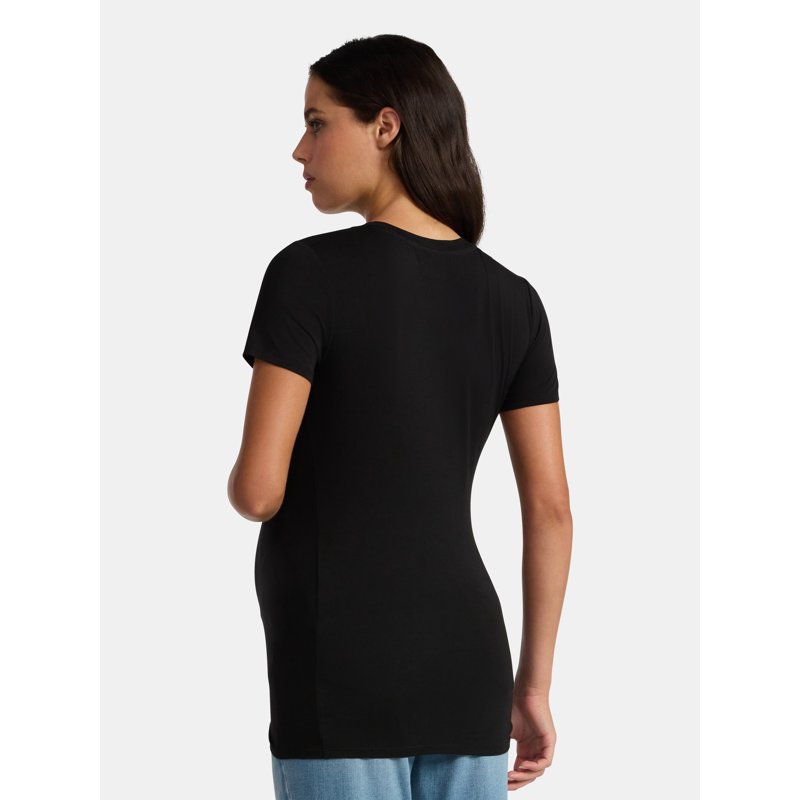 Time And Tru Women's Maternity Non-Shirred Tee With Short Sleeves Size S-XXL