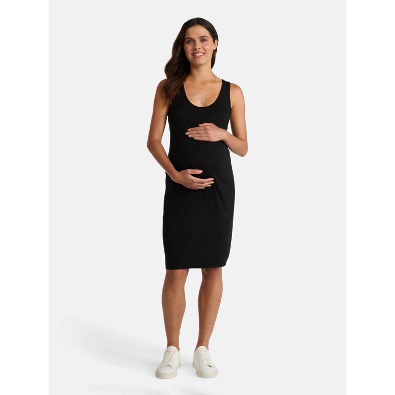 Time and Tru Women's Maternity Sleeveless Shirred Tank Dress Size S-XXL