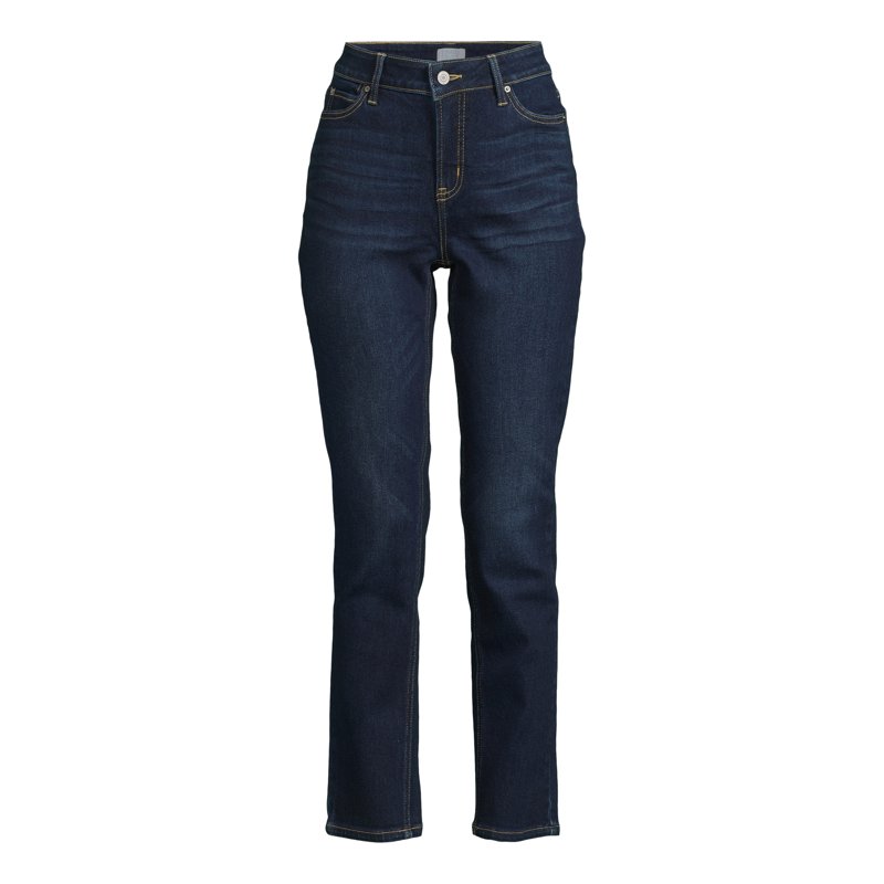 Time And Tru Women’s Mid Rise Straight Leg Jeans Sizes 0-22 Regular & Short Inseams