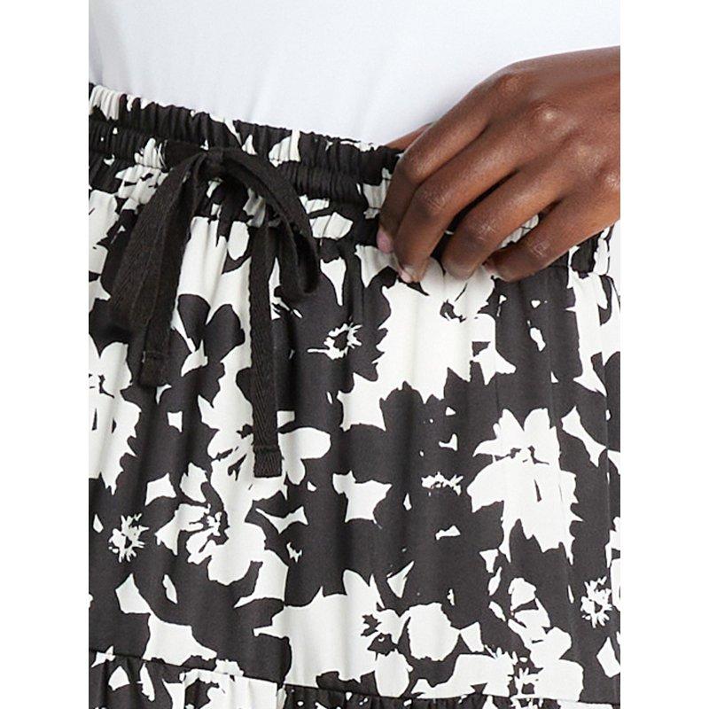 Time And Tru Women's Printed Tiered Midi Skirt Sizes XS-XXXL