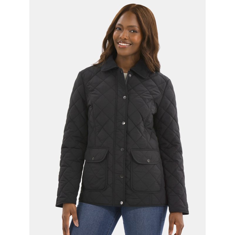 Time and Tru Women's Quilted Barn Coat Midweight Sizes XS-3X