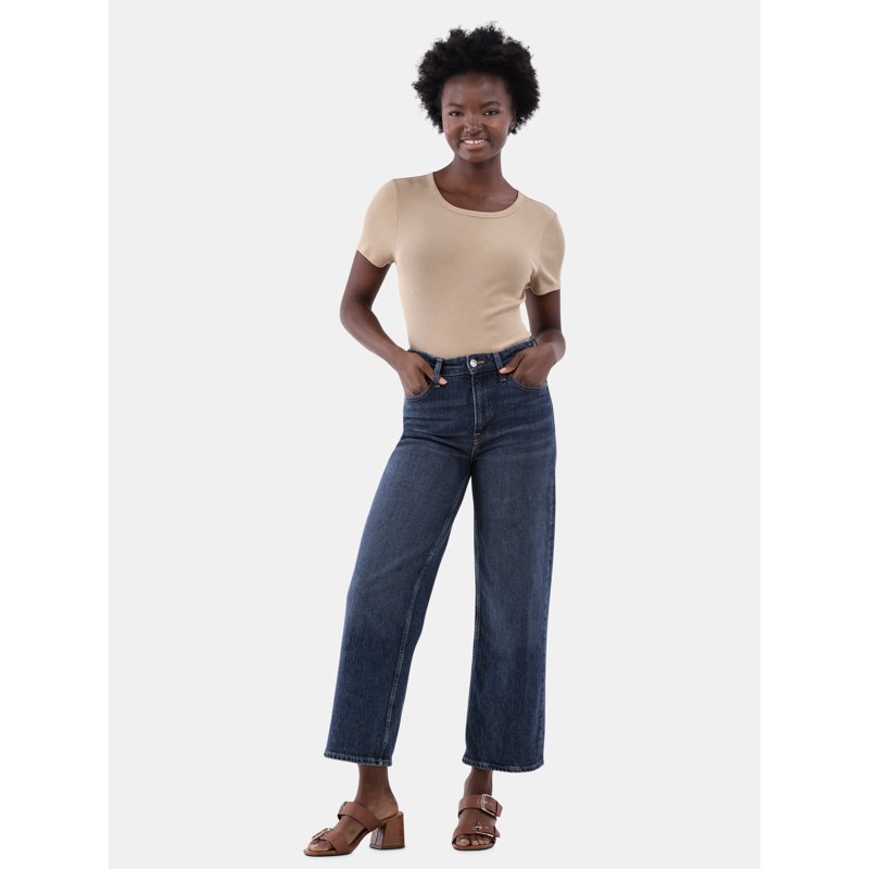 Time And Tru Women's Short Sleeve Rib Tee Sizes XS - XXXL