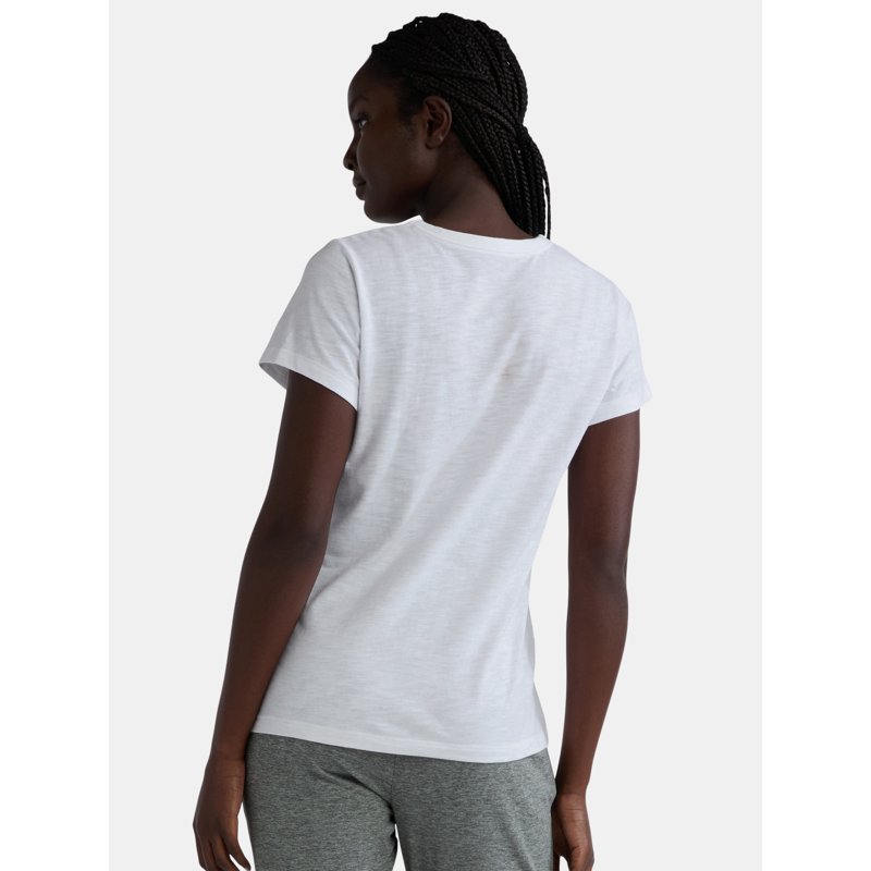 Time And Tru Women’s Slub Jersey Crewneck Tee With Short Sleeves 2-Pack Sizes XS-3XL