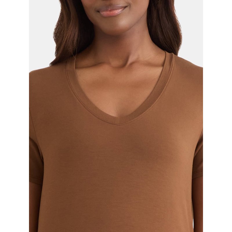 Time And Tru Women's V-Neck Tunic Tee With Short Sleeves Sizes XS-XXXL