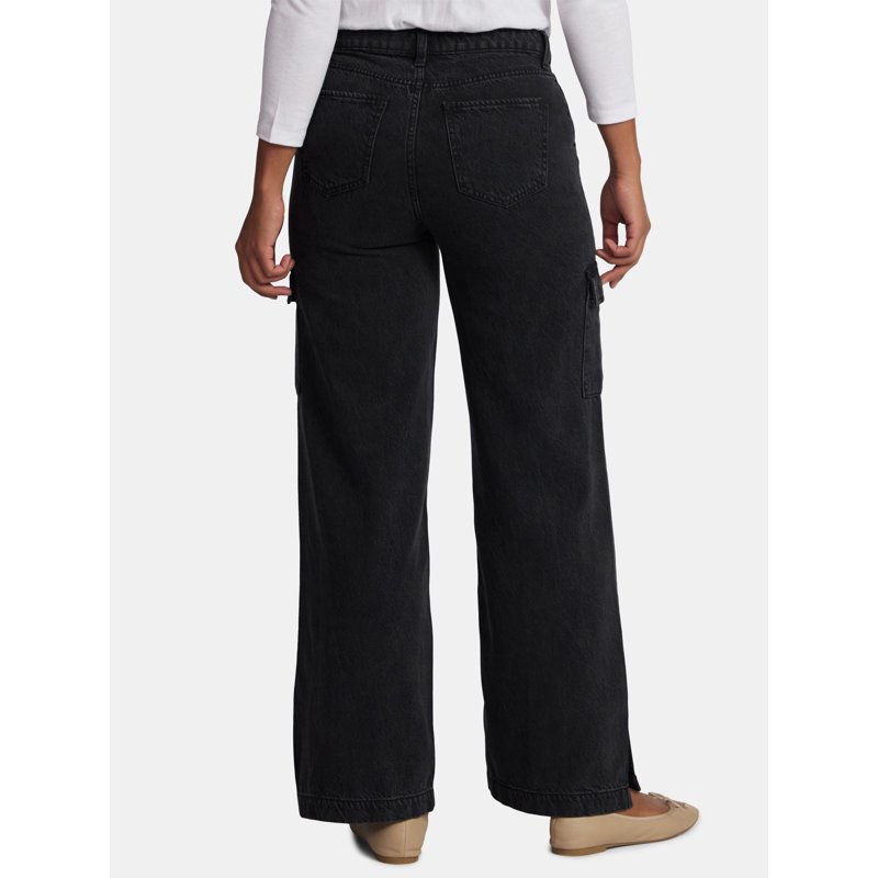 Time And Tru Women's Wide Leg Cargo Jeans 31" Inseam Sizes 0-20