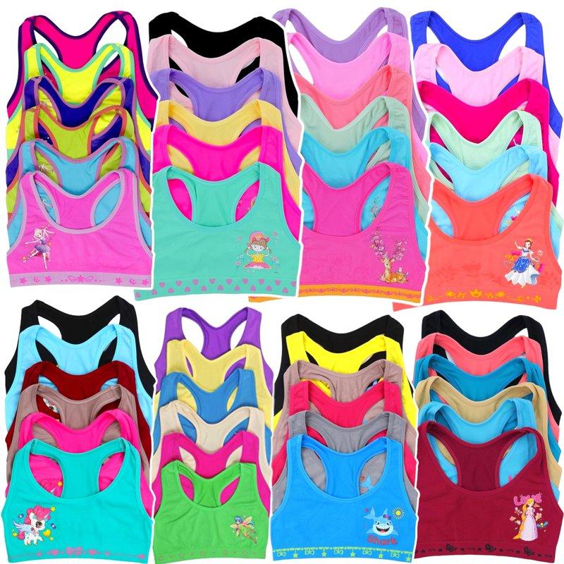 ToBeInStyle Girls' Pack Of 6 Racerback Training Bra Tops