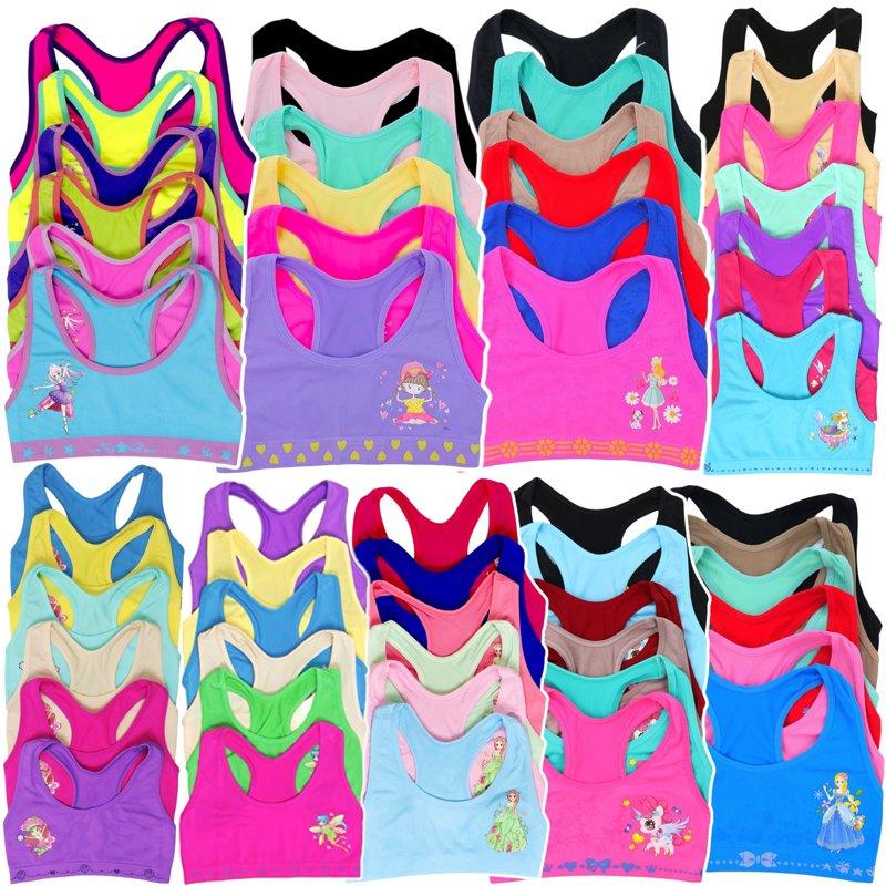ToBeInStyle Girls' Pack Of 6 Racerback Training Bra Tops