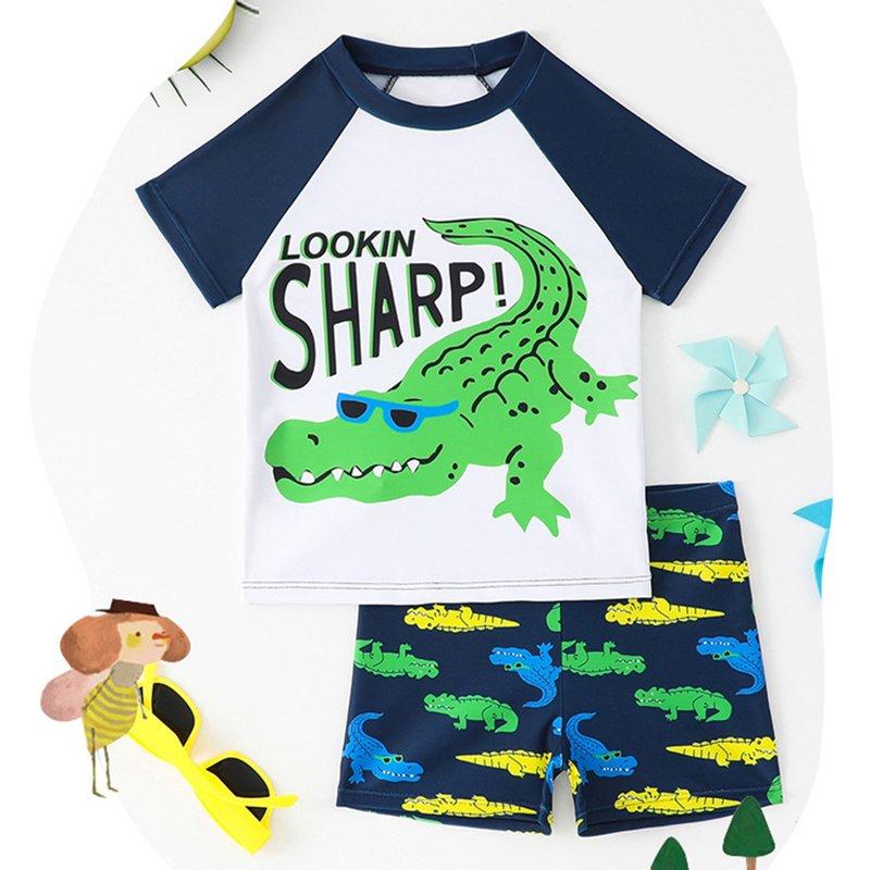 Toddler Boys Two Piece Swimsuits Sets Kids Sunsuit Swimwear Sets Multicolour 3-4T Boys Swim Jammers