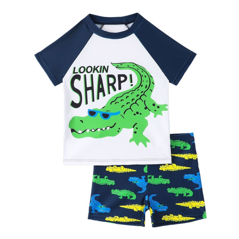 Toddler Boys Two Piece Swimsuits Sets Kids Sunsuit Swimwear Sets Multicolour 3-4T Boys Swim Jammers