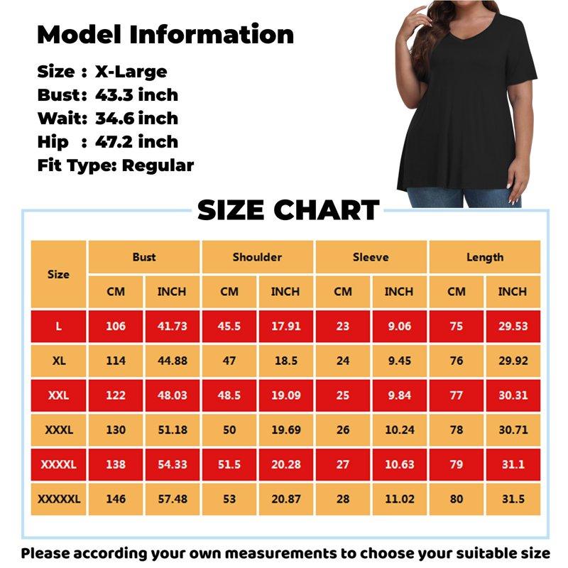 TQWQT Women's Plus Size Tops 4x-5x Plus Spring Tops V Neck Gradient Print Short Sleeves Tee Dressy Casual Blouses 5x Women Plus Size Clothing Navy L