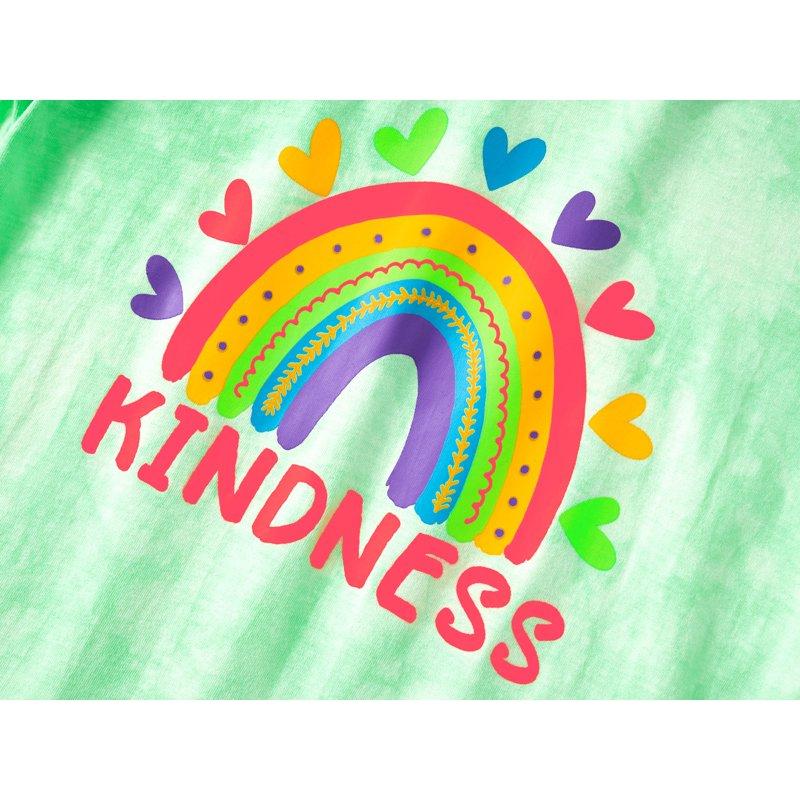 Trendy Tie Dye Pajama Set For Little & Big Girls - Rainbow Graphic Long Sleeves & Pants PJ Set Size 18