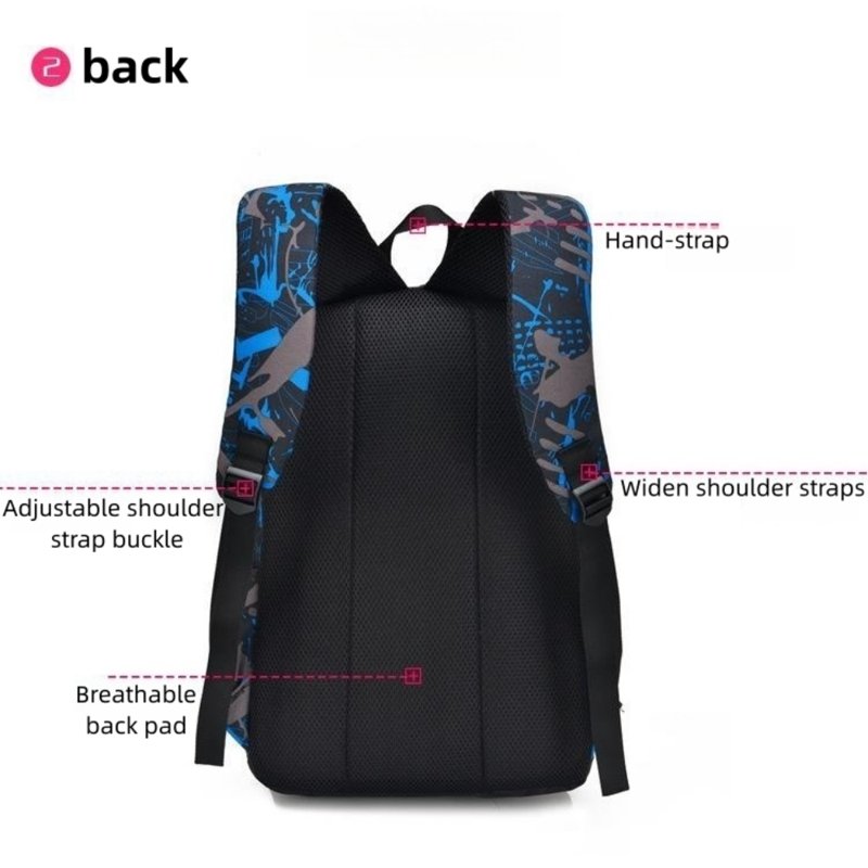 Tyethy School Backpack Boys School Bag Set With Crossbody Bag And Pencil Case 3-in-1 Kids Backpack Bookbag For Elementory Blue