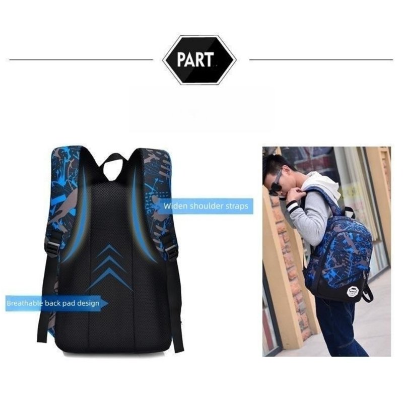 Tyethy School Backpack Boys School Bag Set With Crossbody Bag And Pencil Case 3-in-1 Kids Backpack Bookbag For Elementory Blue