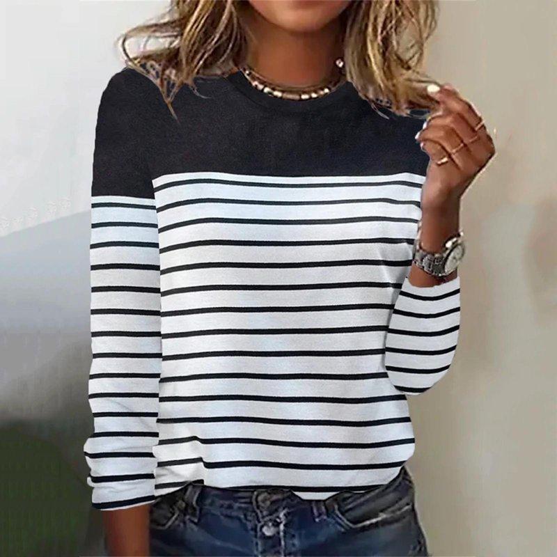 Tyiszil Womens Tops Round Neck Long Sleeve Pullover Graphic Blouses & Tops Womens Blouses